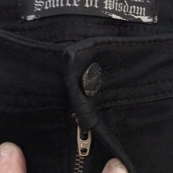SOURCE OF WISDOM SKINNY JEANS VERY SOFT SIZE 16 BLACK NWOT EXCELLENT CONDITION - Picture 2 of 8